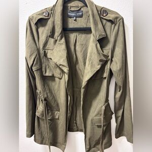 Kendall & Kylie Olive faux suede Utility Jacket
